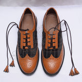 Hybrid Gray Tartan Ghillies Brown Leather With PU Sole Shoes