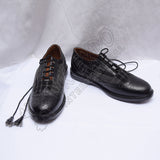 Hybrid Gray Tartan Ghillie Brogues Black Leather With PU Sole
