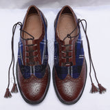 Hybrid Tartan Ghillie Brogues With Rich Chocolate Leather