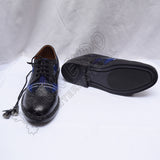 Scotland Heritage Tartan Ghillie Brogues Black Leather Shoes