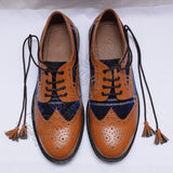 Scotland Tartan Ghillie Brogues With Heritage Design Brown Leather