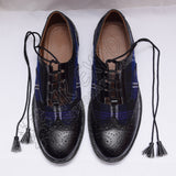 Scotland Tartan Ghillie Brogues Heritage Design Black Leather
