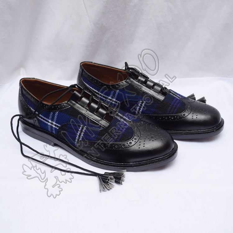 Scotland Tartan Ghillie Brogues Heritage Design Black Leather