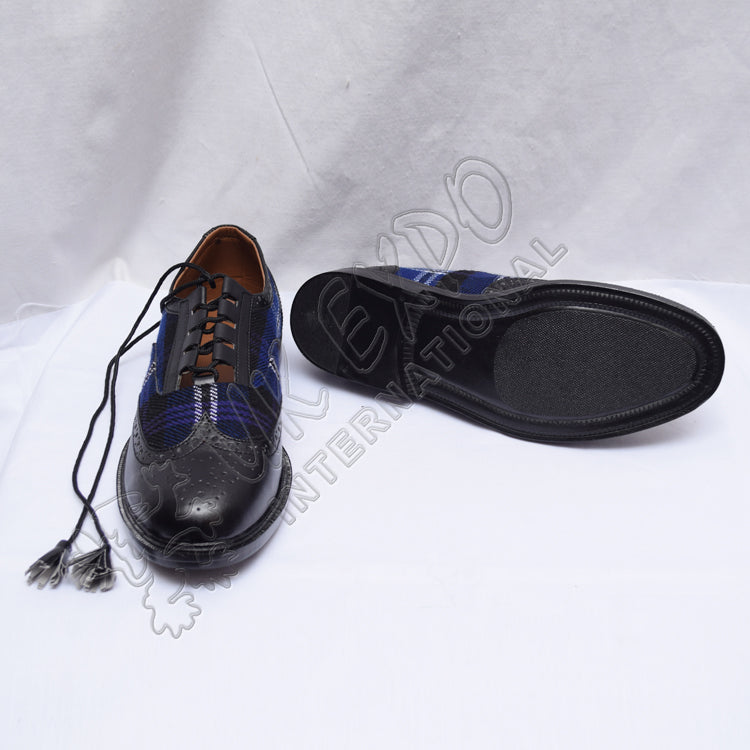 Scotland Tartan Ghillie Brogues Heritage Design Black Leather
