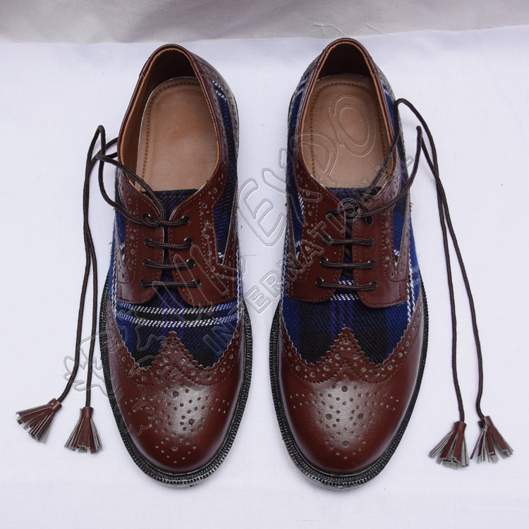 Scotland Tartan Ghillie Brogues Heritage Design Chocolate Leather