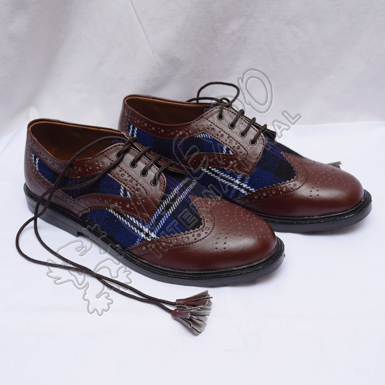 Scotland Tartan Ghillie Brogues Heritage Design Chocolate Leather