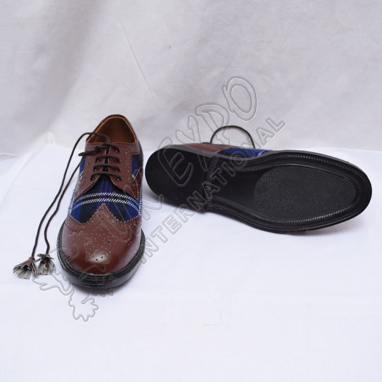 Scotland Tartan Ghillie Brogues Heritage Design Chocolate Leather