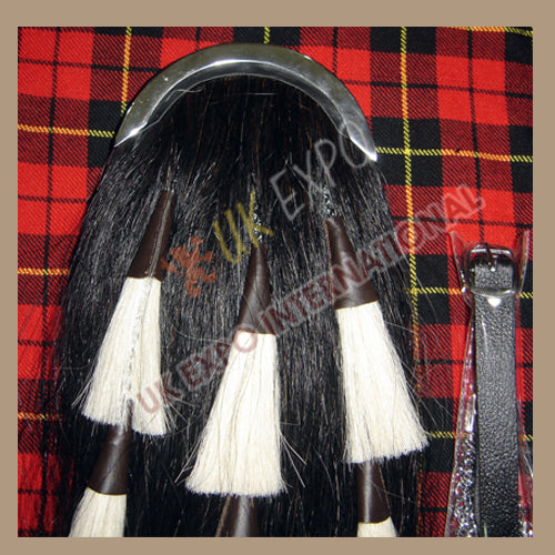 Black Horse Hair 6 Tassel Full Dress Sporran