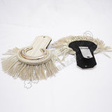 Silver Bullion Moon Epaulettes Black Wool Back Military Shoulder Boards