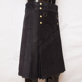 Men Sports Casual Black Utility Kilt