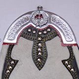 Drummer's Pride White Goat Skin Chrome Stud Sporran