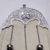 Shamrock White Cowhide Leather Sporran