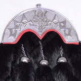 Black Rabbit Fur Full Dress Scottish Flower Sporran