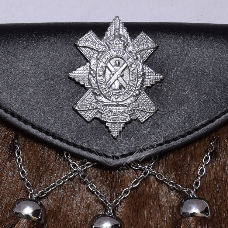 Black Watch Seal Skin Smart Cross Sporran