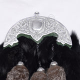 Shamrock Black Rabbit Fur Emerald Accent Sporran