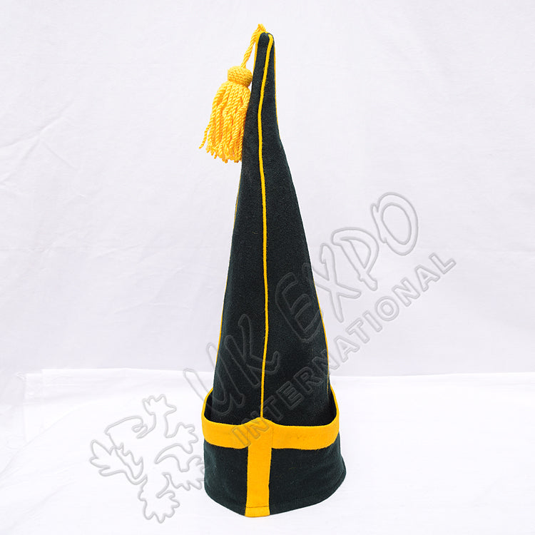 Dark Green & Yellow Wool Spanish Sleeve Cap