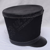 Shako Hat White Threads Embossed Brim Military Ceremonial Hat