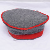 Historical Gray Red Balmoral Hat Scottish Military Cap