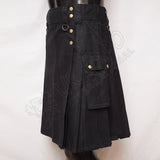 Black Cargo Hiking Stylish Utility Kilt