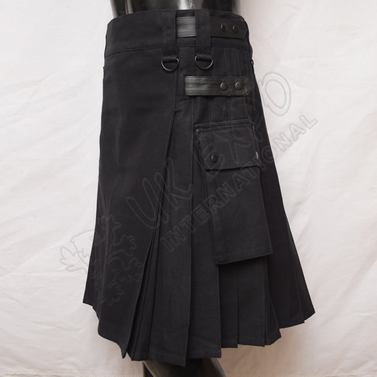 Modern Black Utility Kilt