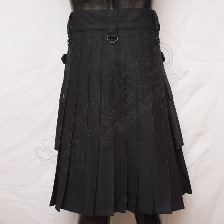 Modern Black Utility Kilt