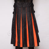 Black With Orange Hybrid Utility Kilt