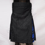 Black Hybrid With Royal Blue Ramsay Tartan Utility Kilt