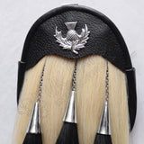 White Horse Hair Black Tassel Thistle Sporran