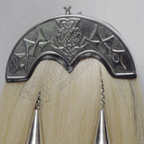 Scottish Chrome Flower White Horse Hair Sporran