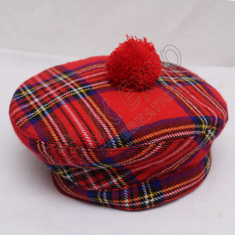 Modern Tartan Royal Stewart Bonnet Military Hat