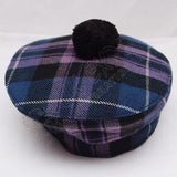 Pride of Scotland Tartan Military Bonnet With Black Pom Pom