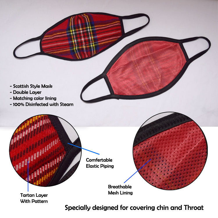 Royal Stewart Tartan Scottish Style Mask