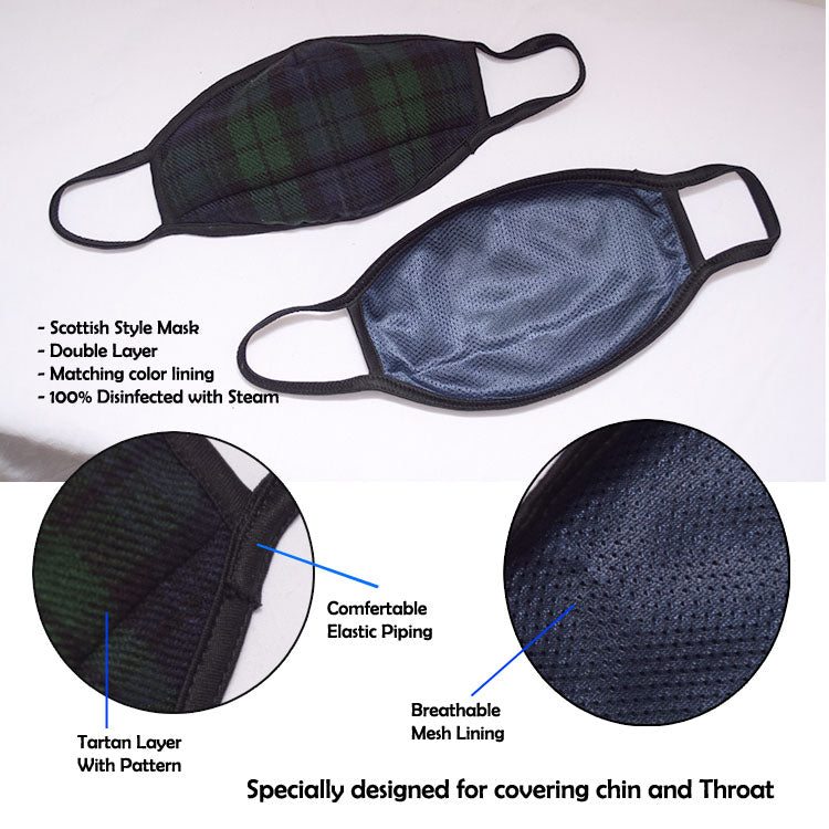 Black Watch Tartan Scottish Style Mask