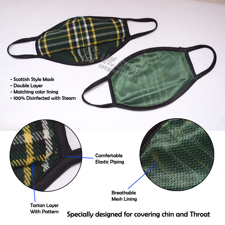 Dark Irish Tartan Scottish Style Mask