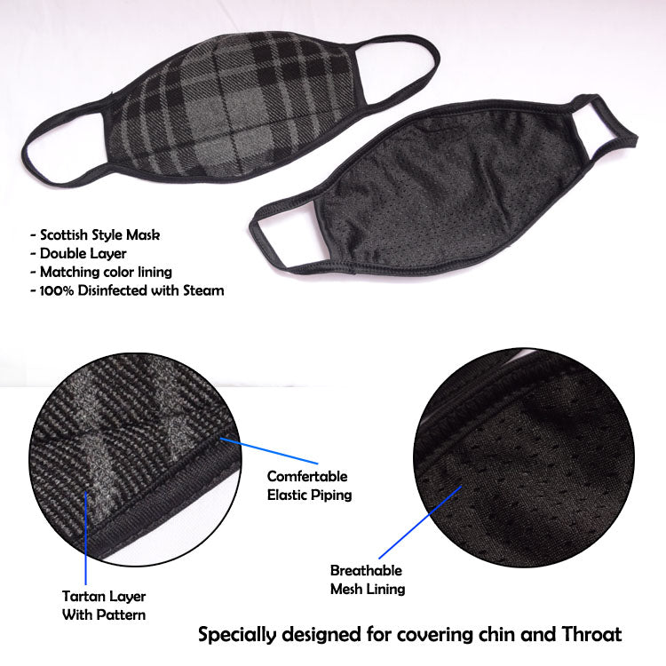 Grey Watch Tartan Scottish Style Mask
