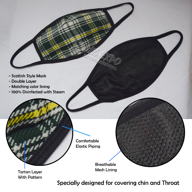 St Patrick Tartan Scottish Style Mask