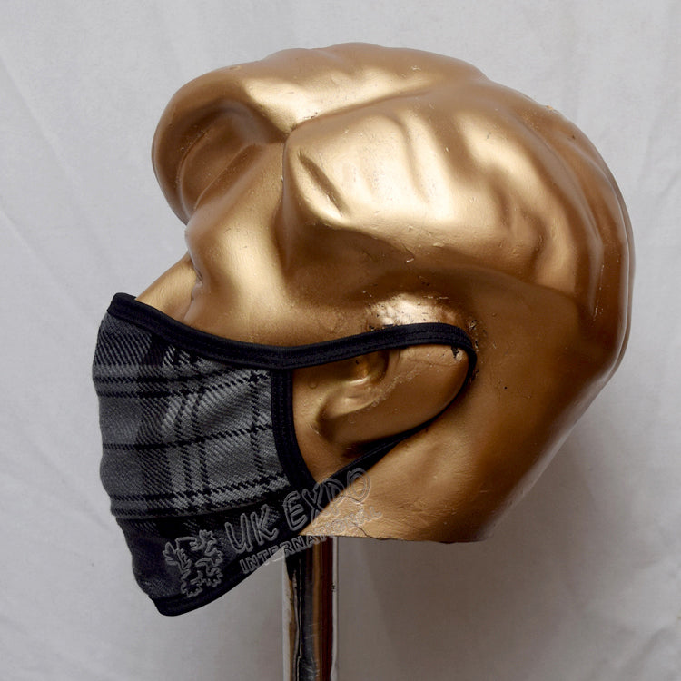 Charcoal Grey Tartan Scottish Style Mask