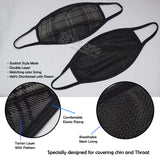 Charcoal Grey Tartan Scottish Style Mask