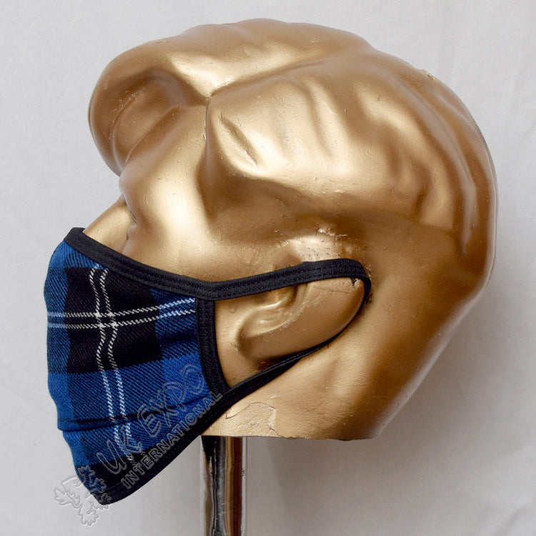 Dark Ramsay Blue Tartan Scottish Style Mask