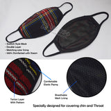 Black Stewart Tartan Scottish Style Mask