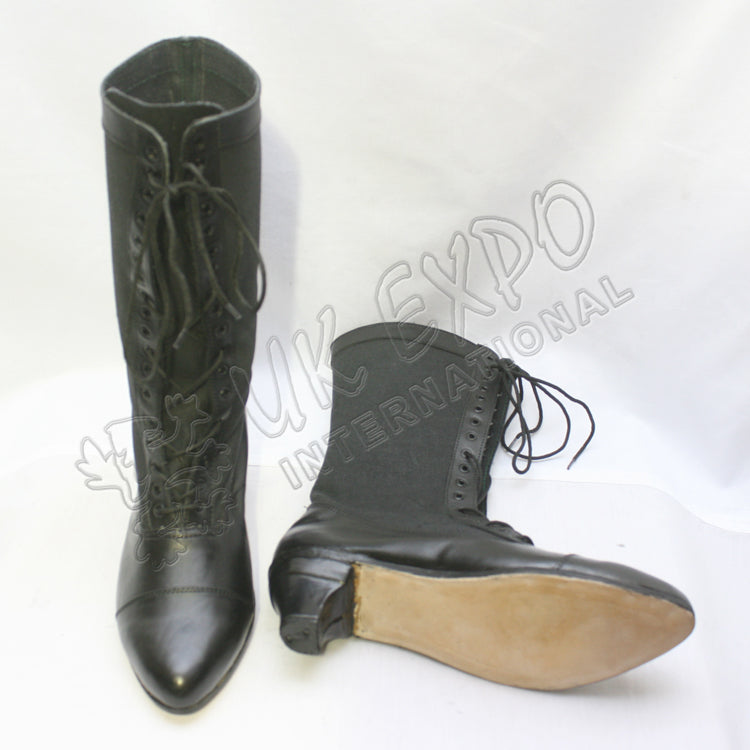 Ladies Mid Calf Lace Up Civil War Boots