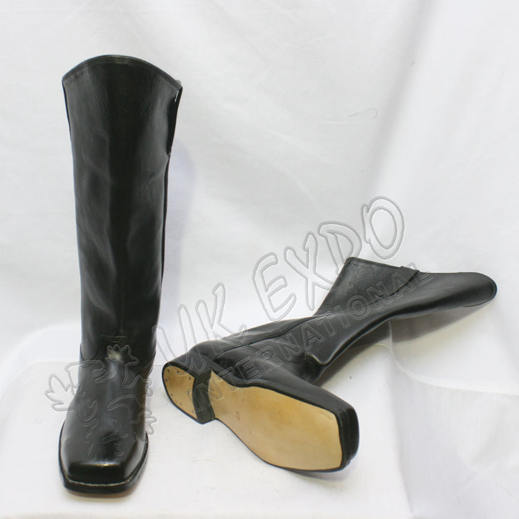 Cavalry Black Leather Civil War Long Boots