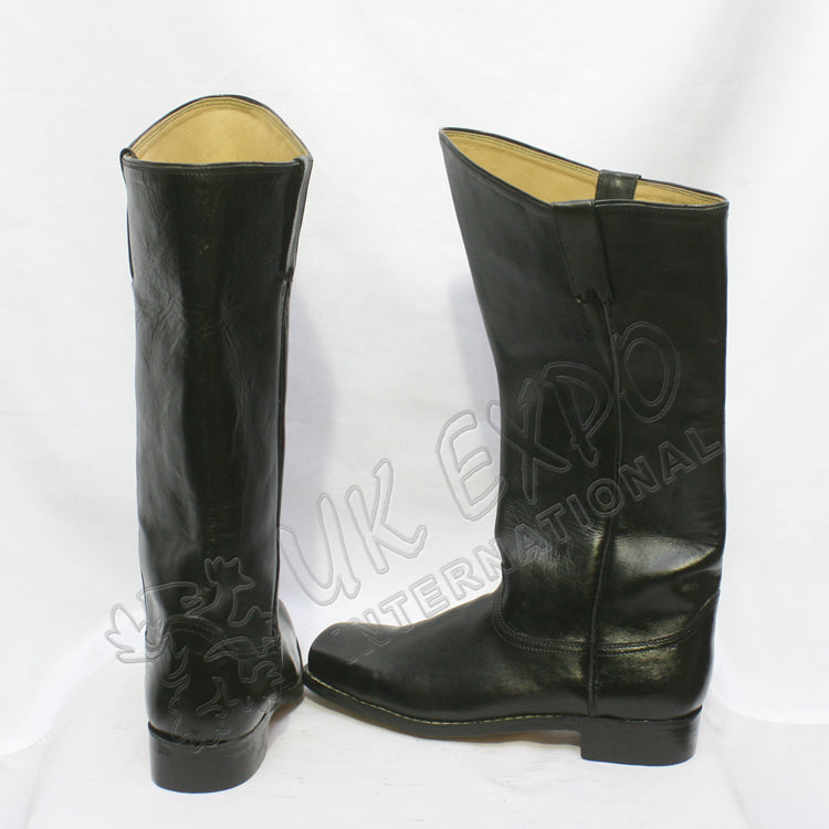 Cavalry Black Leather Civil War Long Boots