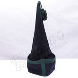 Dark Blue & Green Wool Spanish Sleeve Cap