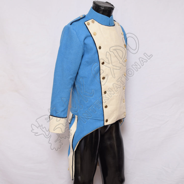 Napoleonic British French Sky Blue White Front Jacket