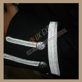 Highland Black Wool Doublet With Silver Braid