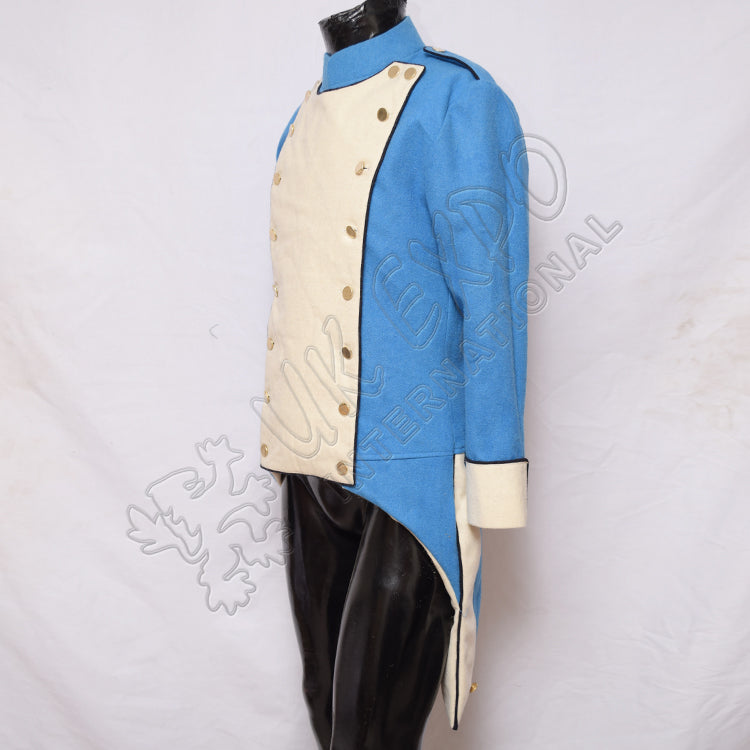 Napoleonic British French Sky Blue White Front Jacket