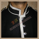 Highland Black Wool Doublet With Silver Braid