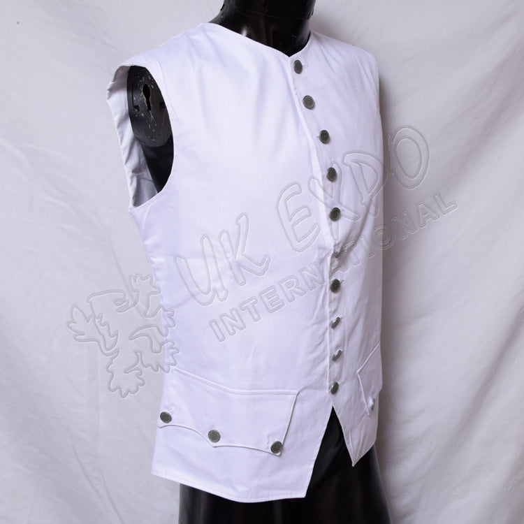 French White Cotton Vest