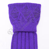 Rhombus Cuff Purple Color Kilt Woolen Socks
